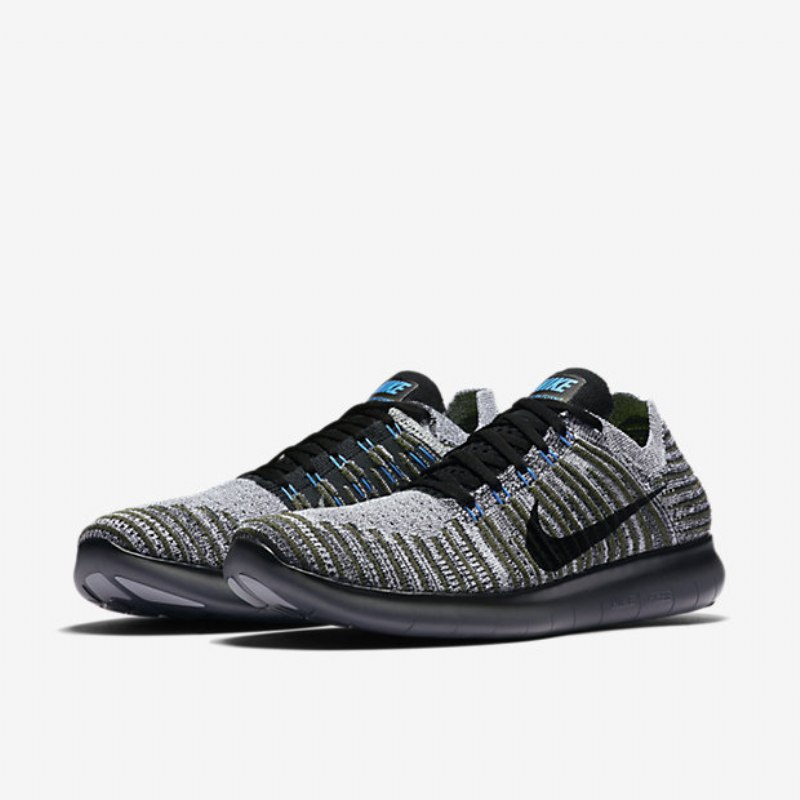 Juokseva Nike Free Miesten Rn Flyknit Khaki Cargo Briljanttisininen Tummanharmaa Musta