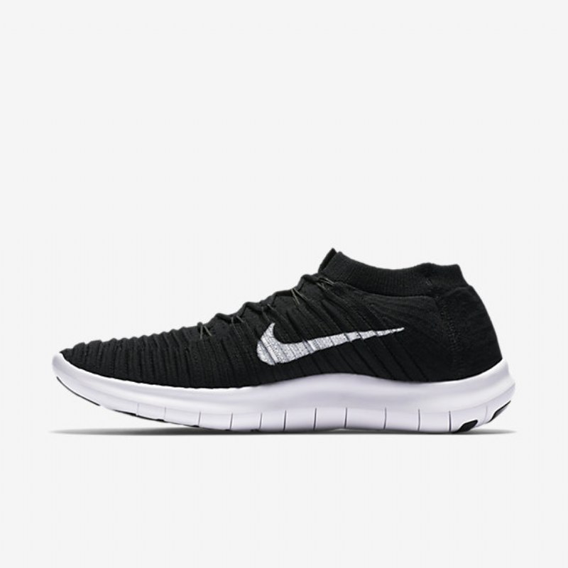Juokseva Nike Free Miesten Rn Motion Flyknit Musta Volt Tummanharmaa Valkoinen