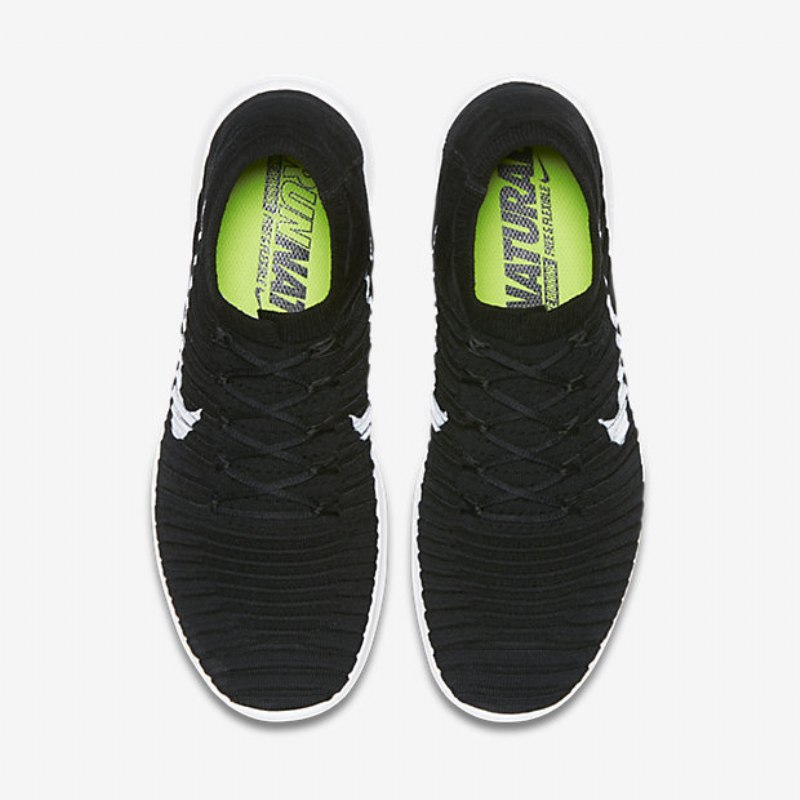 Juokseva Nike Free Miesten Rn Motion Flyknit Musta Volt Tummanharmaa Valkoinen