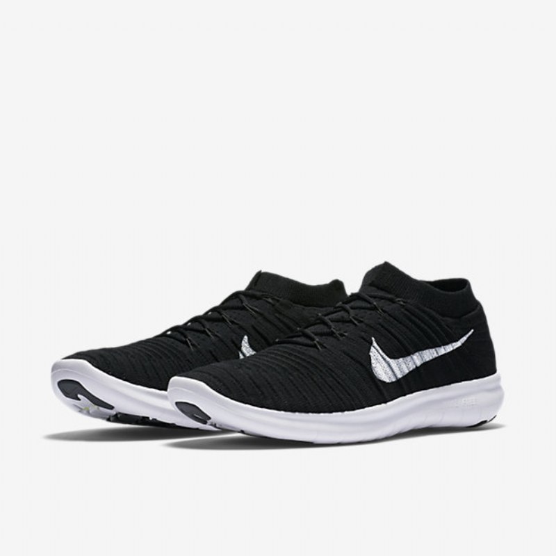 Juokseva Nike Free Miesten Rn Motion Flyknit Musta Volt Tummanharmaa Valkoinen