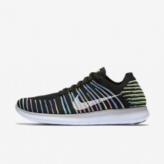 Juokseva Nike Free Naisten Rn Flyknit Black Volt Blue Lagoon White