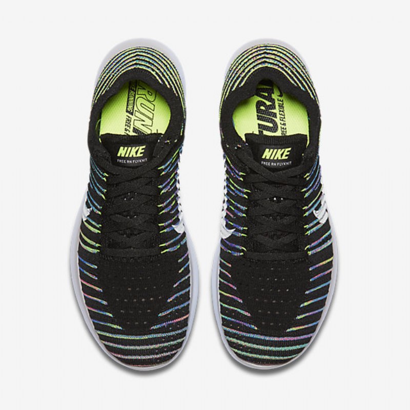Juokseva Nike Free Naisten Rn Flyknit Black Volt Blue Lagoon White