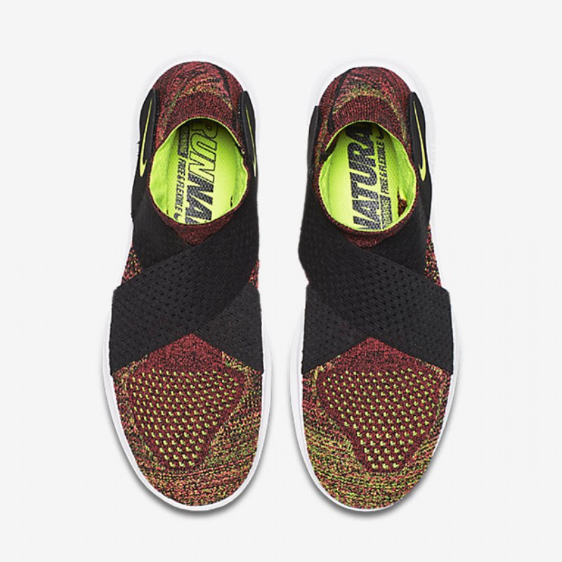 Juokseva Nike Free Rn Motion Flyknit 2017 Nainen Musta Vaaleanpunainen Kilpapyörä Valkoinen Volt