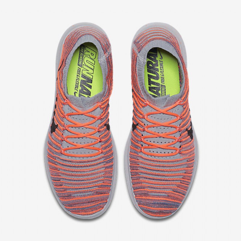 Juokseva Nike Free Rn Motion Flyknit Naisten Kirkas Mango Purppura Rautaharmaa Wolf Black