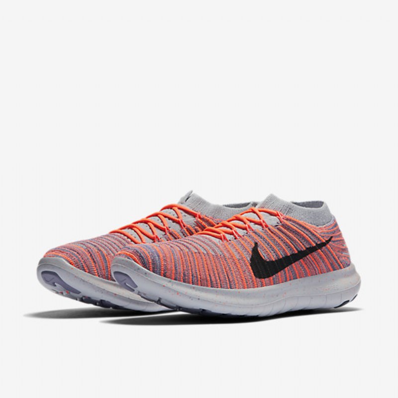 Juokseva Nike Free Rn Motion Flyknit Naisten Kirkas Mango Purppura Rautaharmaa Wolf Black