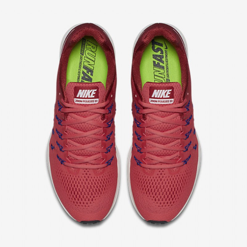 Juokseva Nike Zoom Air Pegasus 33 Miesten Emerald Glow Red Urheilu Sininen Reilu Valkoinen