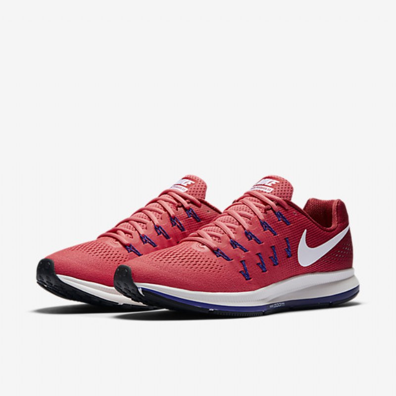 Juokseva Nike Zoom Air Pegasus 33 Miesten Emerald Glow Red Urheilu Sininen Reilu Valkoinen