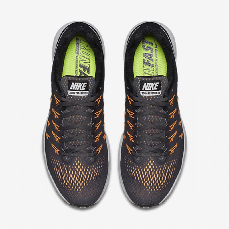 Juokseva Nike Zoom Air Pegasus 33 Miesten Musta Kirkas Citrus Valkoinen