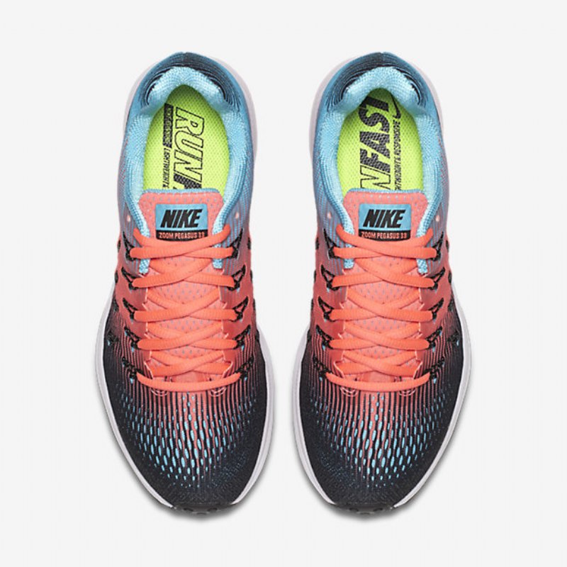 Juokseva Nike Zoom Air Pegasus 33 Naisten Lava Glow Musta Sininen Polarisoitu