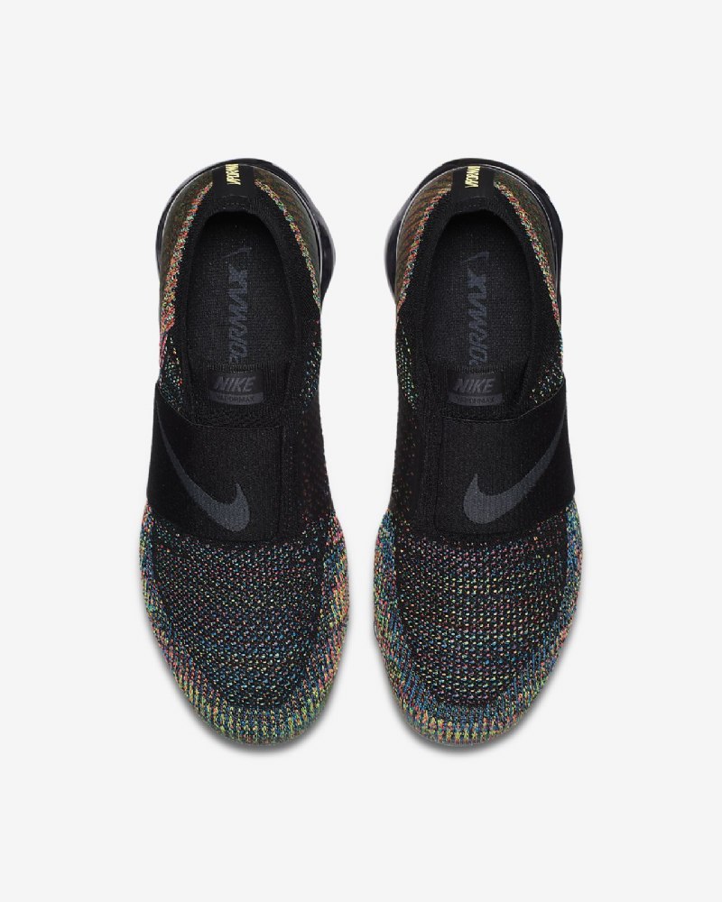 Juoksu Nike Air Moc Vapormax Flyknit Naisten Black Volt Hot Punch Tummanharmaa
