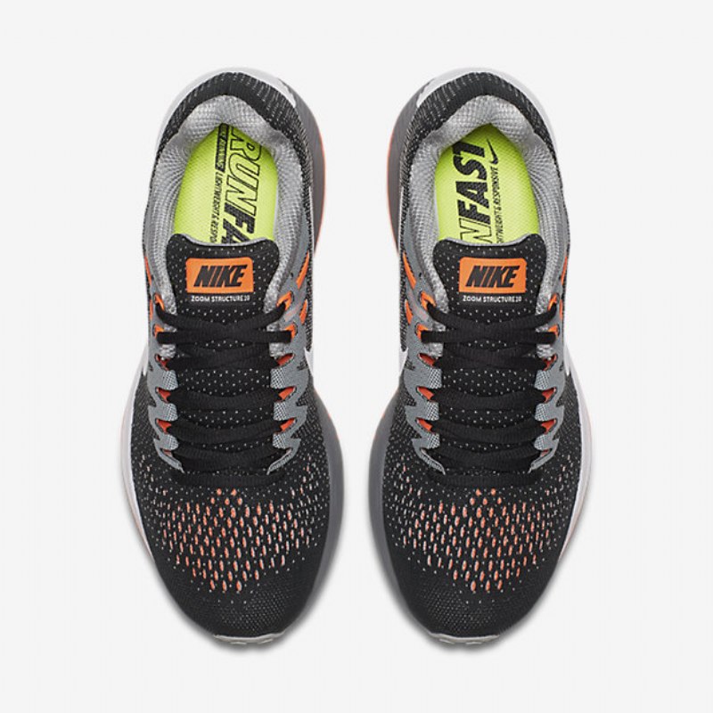 Juoksu Nike Air Zoom Structure 20 Miesten Musta Hopeamatta Hyper Oranssi Valkoinen