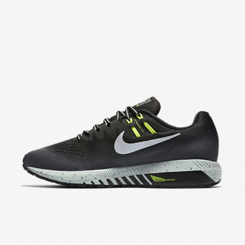 Juoksu Nike Air Zoom Structure 20 Shield Miesten Musta Tummanharmaa Harmaa Susi Metallinen Hopea