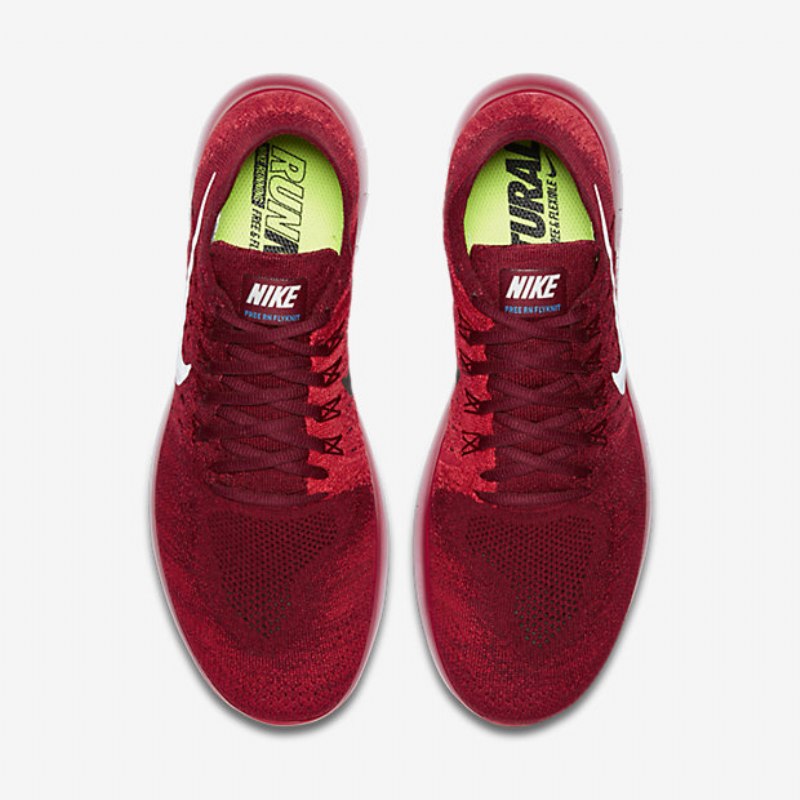 Juoksu Nike Free 2017 Miesten Rn Flyknit Black Team University Red Crimson Kiiltävä Pure Platinum