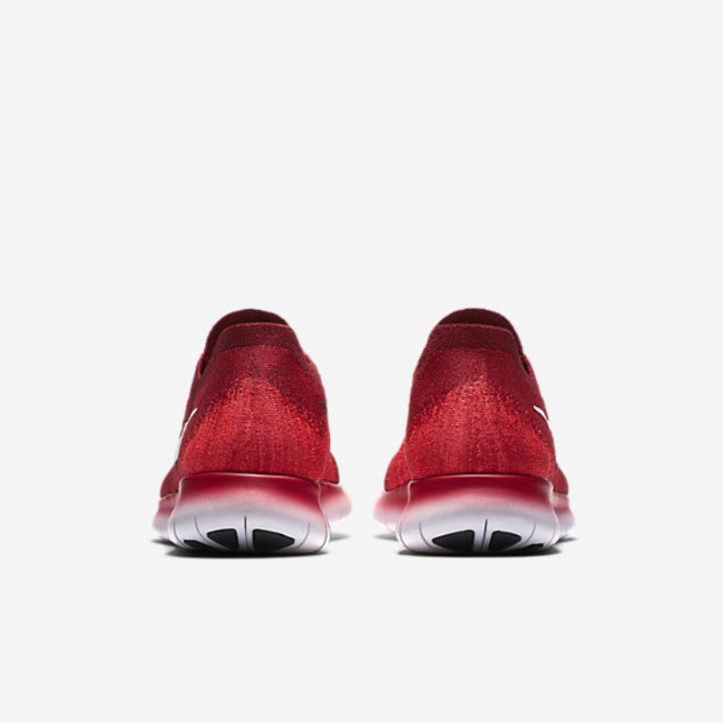 Juoksu Nike Free 2017 Miesten Rn Flyknit Black Team University Red Crimson Kiiltävä Pure Platinum