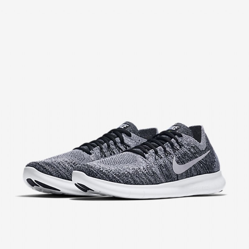 Juoksu Nike Free 2017 Miesten Rn Flyknit Black Volt White