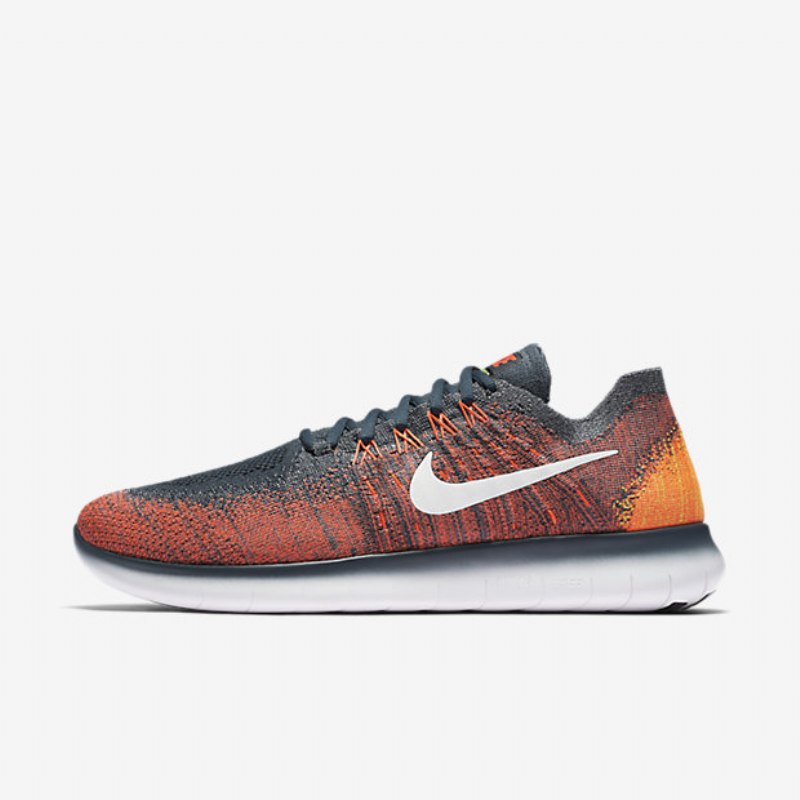 Juoksu Nike Free 2017 Miesten Rn Flyknit Fox Blue Total Crimson Orange White