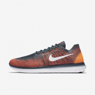 Juoksu Nike Free 2017 Miesten Rn Flyknit Fox Blue Total Crimson Orange White