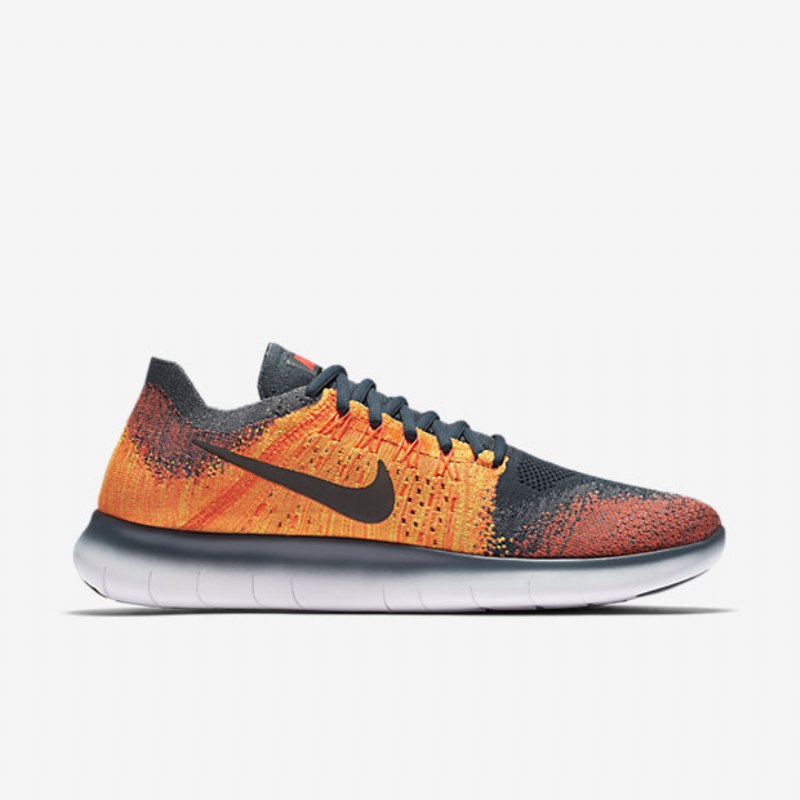 Juoksu Nike Free 2017 Miesten Rn Flyknit Fox Blue Total Crimson Orange White