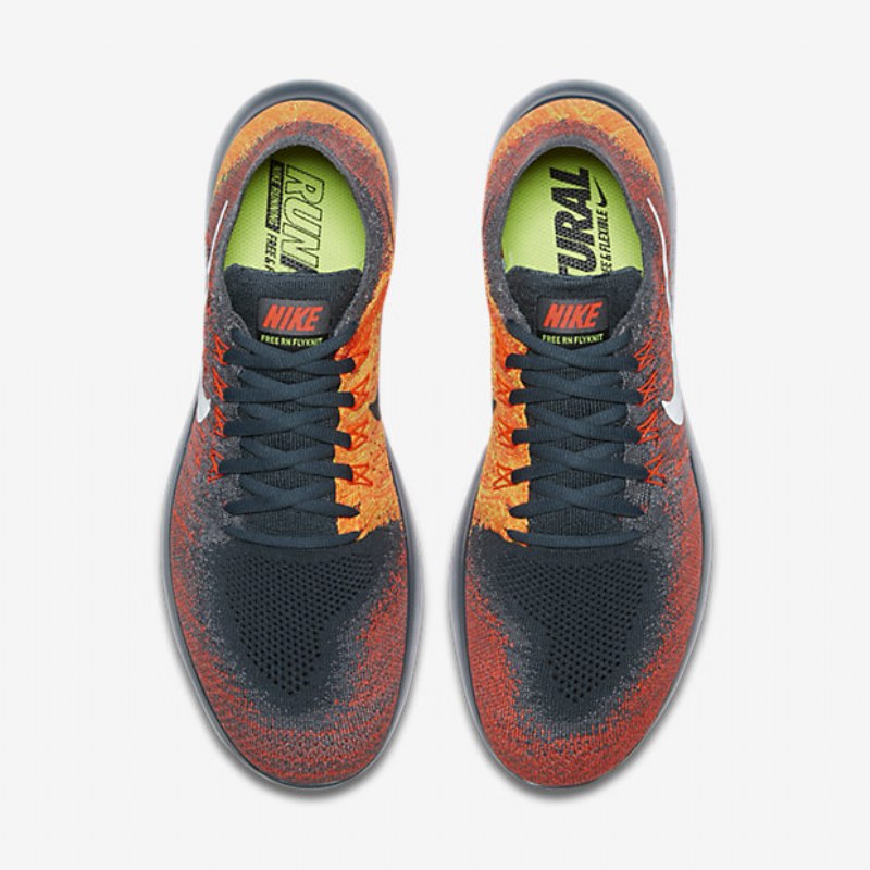 Juoksu Nike Free 2017 Miesten Rn Flyknit Fox Blue Total Crimson Orange White