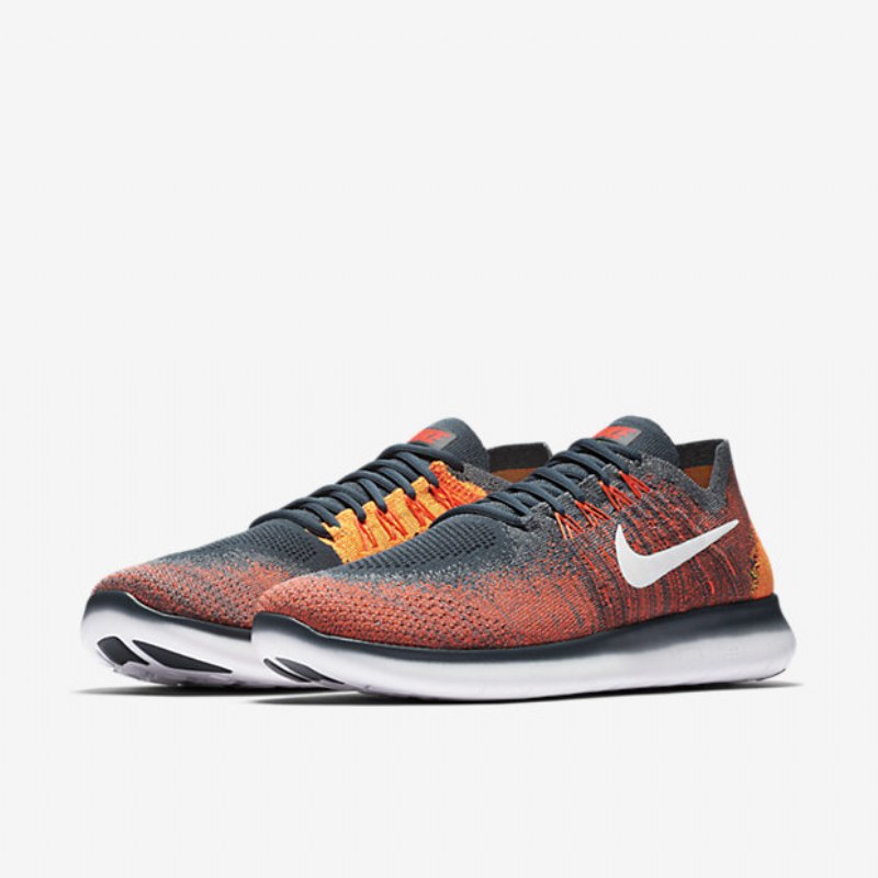 Juoksu Nike Free 2017 Miesten Rn Flyknit Fox Blue Total Crimson Orange White