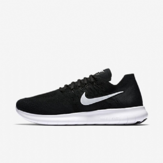 Juoksu Nike Free 2017 Miesten Rn Flyknit Musta Valkoinen Tummanharmaa