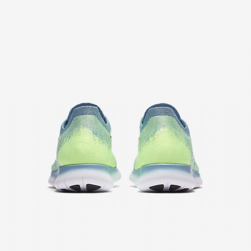 Juoksu Nike Free 2017 Naisten Rn Flyknit Blue Moon Kiille Vihreä Phantom White