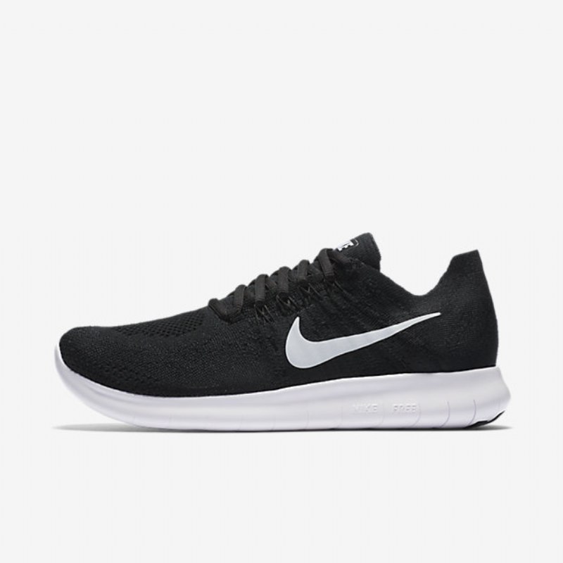 Juoksu Nike Free 2017 Naisten Rn Flyknit Musta Tummanharmaa Valkoinen