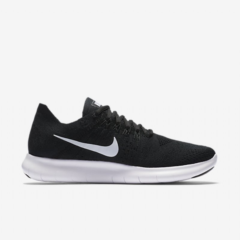 Juoksu Nike Free 2017 Naisten Rn Flyknit Musta Tummanharmaa Valkoinen