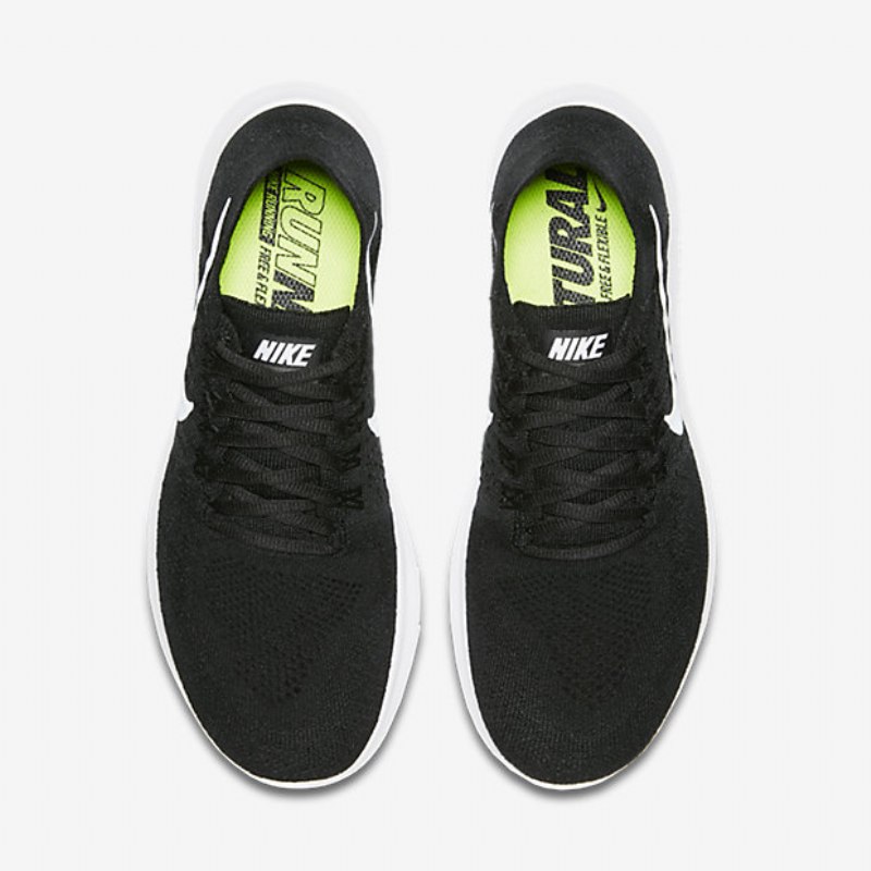 Juoksu Nike Free 2017 Naisten Rn Flyknit Musta Tummanharmaa Valkoinen