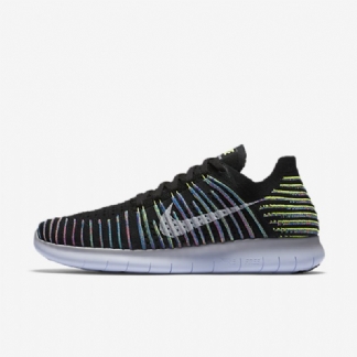 Juoksu Nike Free Miesten Rn Flyknit Black Volt Blue Lagoon White