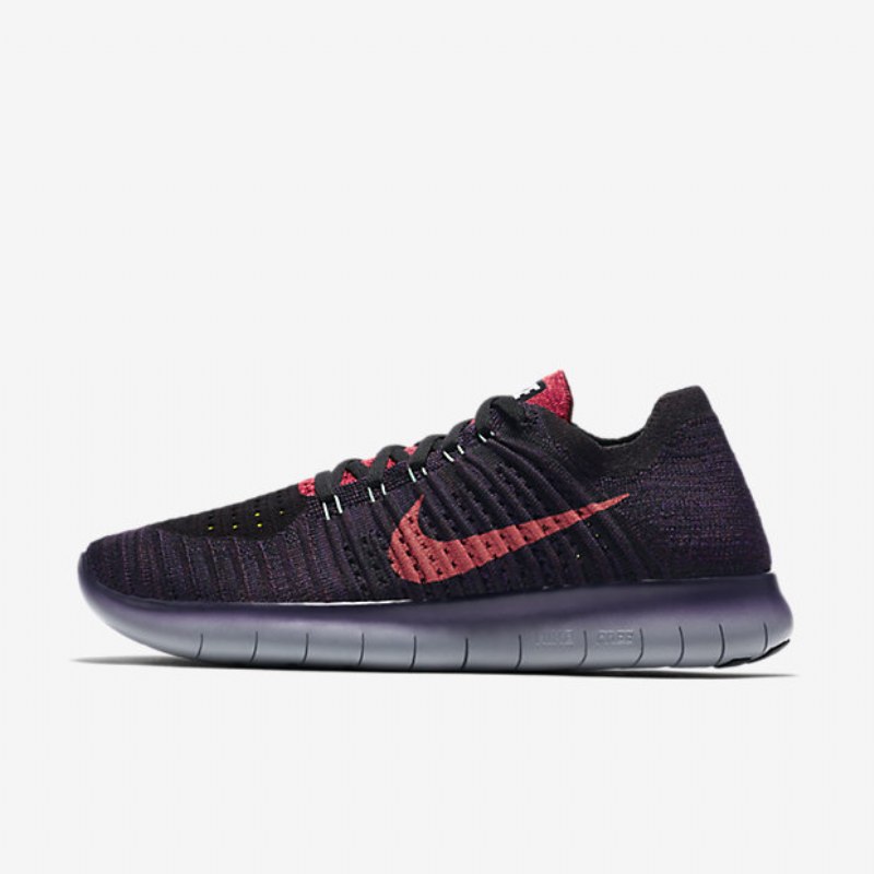 Juoksu Nike Free Miesten Rn Flyknit Bordeaux Night Dynasty Purppura Vihreä Hehku Crimson Loistava