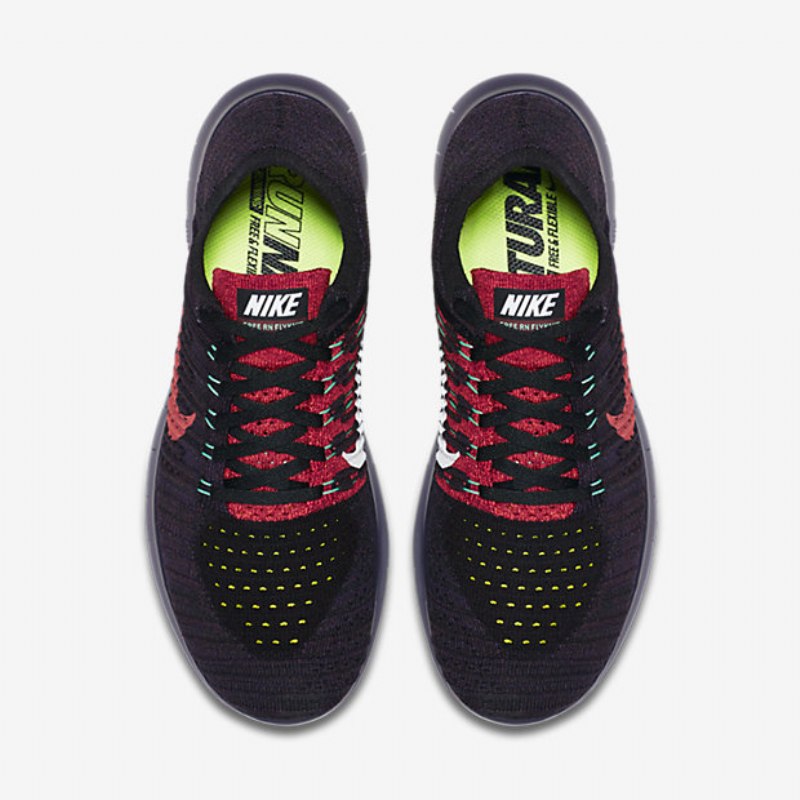 Juoksu Nike Free Miesten Rn Flyknit Bordeaux Night Dynasty Purppura Vihreä Hehku Crimson Loistava