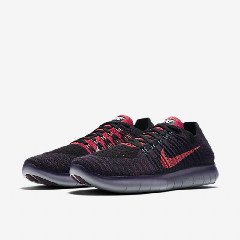 Juoksu Nike Free Miesten Rn Flyknit Bordeaux Night Dynasty Purppura Vihreä Hehku Crimson Loistava