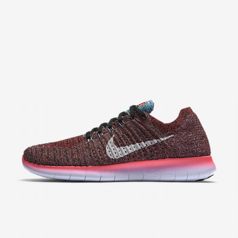 Juoksu Nike Free Miesten Rn Flyknit Punch Hot Musta Sininen Gammavalkoinen