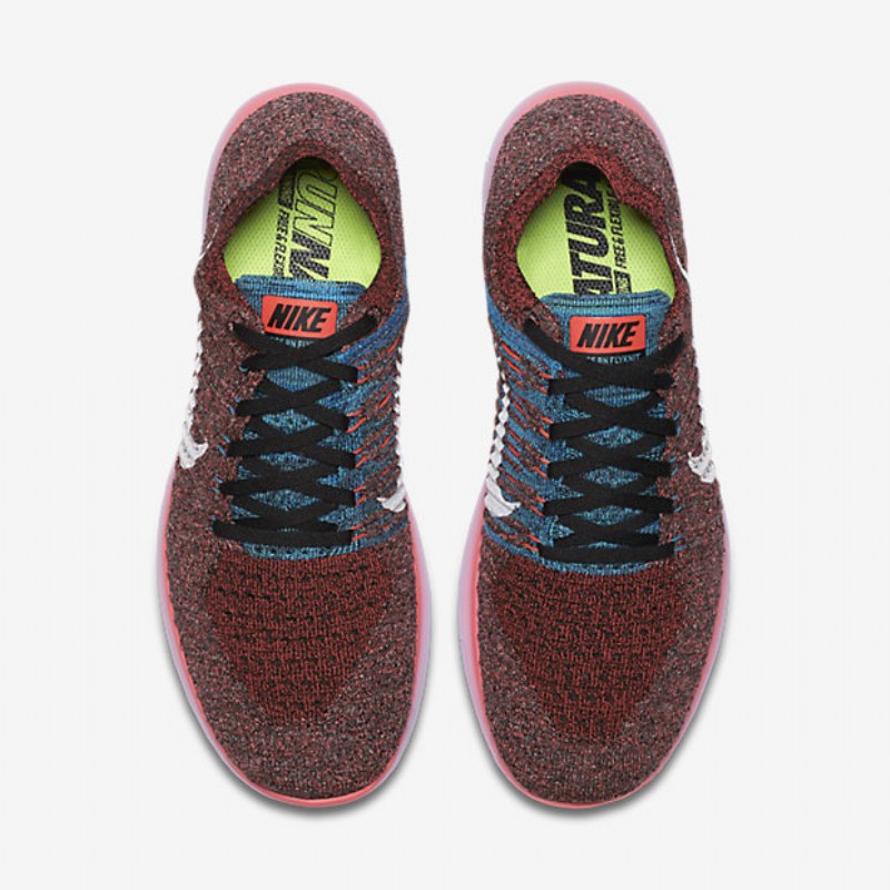 Juoksu Nike Free Miesten Rn Flyknit Punch Hot Musta Sininen Gammavalkoinen