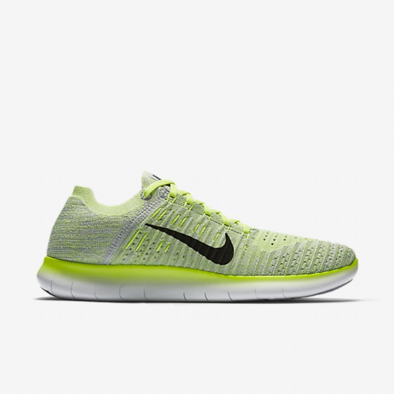 Juoksu Nike Free Miesten Rn Flyknit Volt Pure Platinum Wolf Harmaa Musta
