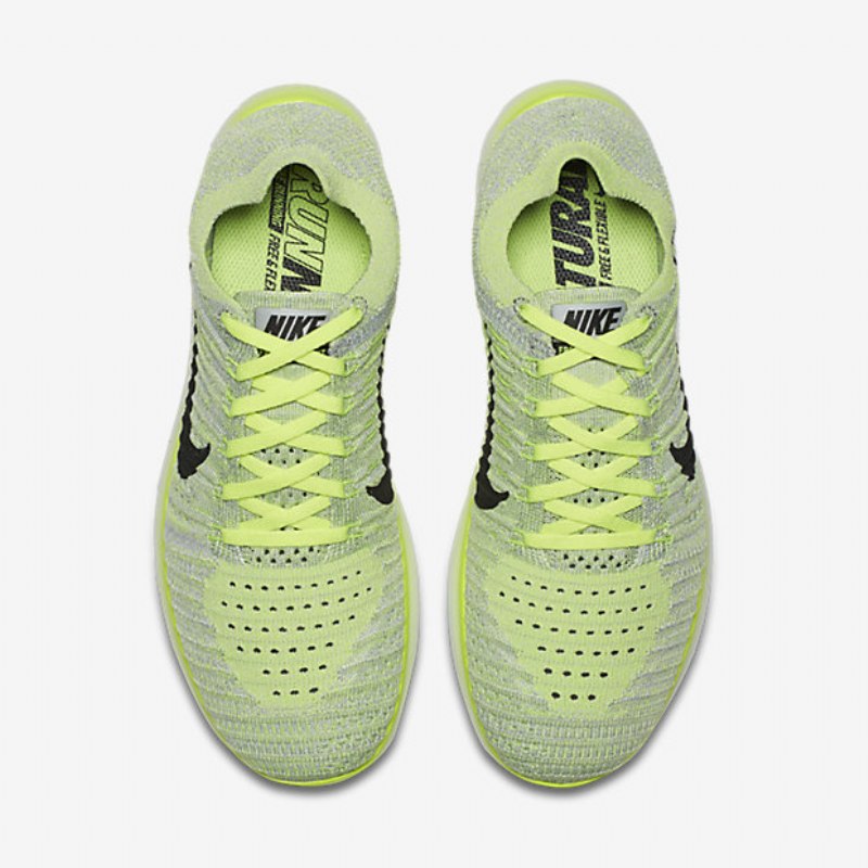 Juoksu Nike Free Miesten Rn Flyknit Volt Pure Platinum Wolf Harmaa Musta
