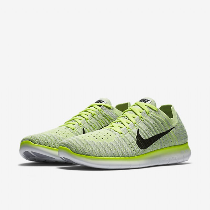 Juoksu Nike Free Miesten Rn Flyknit Volt Pure Platinum Wolf Harmaa Musta