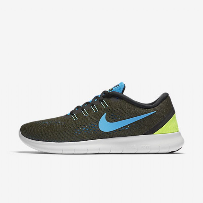 Juoksu Nike Free Miesten Rn Khaki Cargo Musta Volt Sininen Kiiltävä