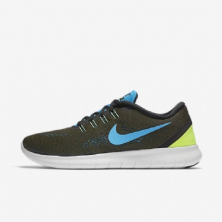 Juoksu Nike Free Miesten Rn Khaki Cargo Musta Volt Sininen Kiiltävä