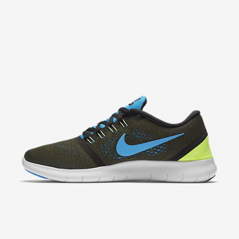 Juoksu Nike Free Miesten Rn Khaki Cargo Musta Volt Sininen Kiiltävä