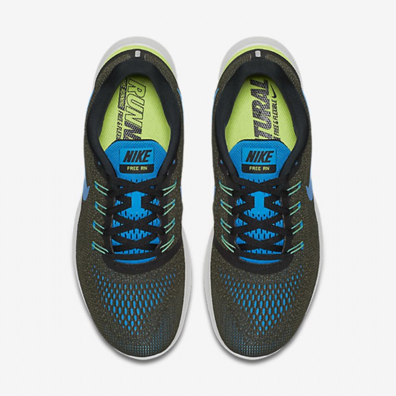 Juoksu Nike Free Miesten Rn Khaki Cargo Musta Volt Sininen Kiiltävä