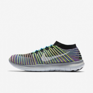 Juoksu Nike Free Miesten Rn Motion Flyknit Musta Sininen Juoksija Explosion Pink White