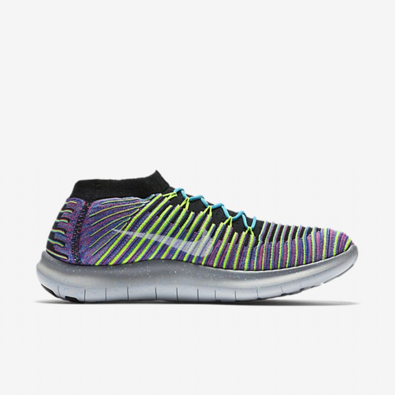 Juoksu Nike Free Miesten Rn Motion Flyknit Musta Sininen Juoksija Explosion Pink White