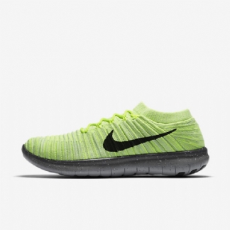 Juoksu Nike Free Miesten Rn Motion Flyknit Volt Pure Platinum Wolf Harmaa Musta