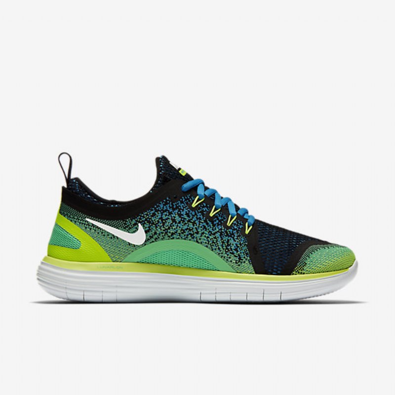 Juoksu Nike Free Rn Distance 2 Miesten Sininen Kloorielektroni Vihreä Musta Valkoinen