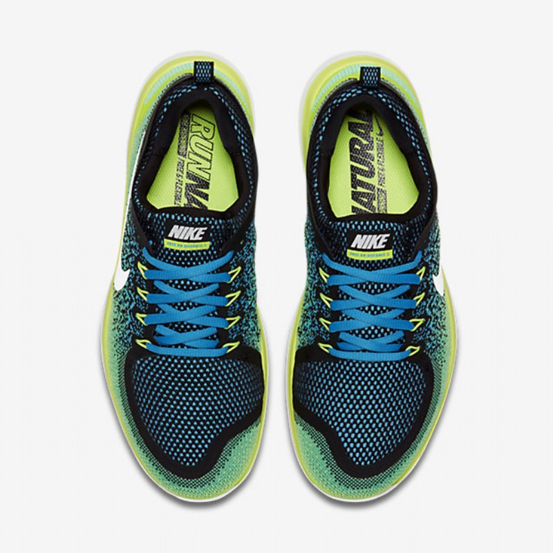 Juoksu Nike Free Rn Distance 2 Miesten Sininen Kloorielektroni Vihreä Musta Valkoinen