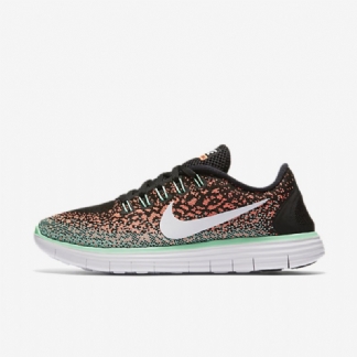 Juoksu Nike Free Rn Distance Naisten Musta Kirkas Mango Vihreä Tarrat Valkoinen