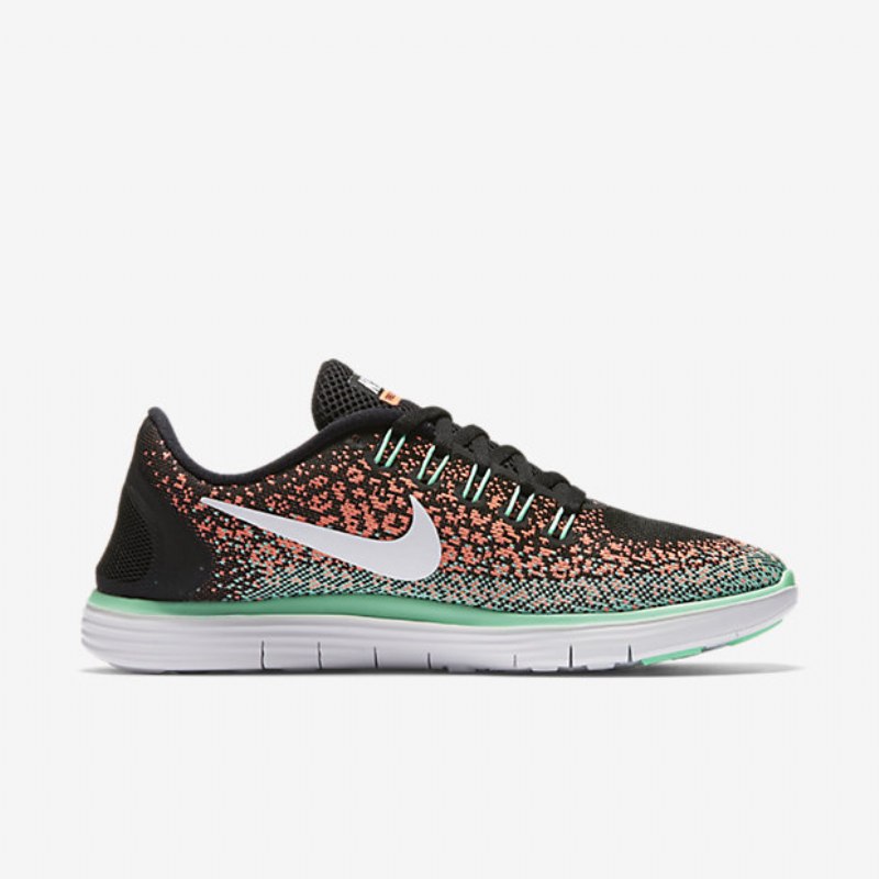 Juoksu Nike Free Rn Distance Naisten Musta Kirkas Mango Vihreä Tarrat Valkoinen