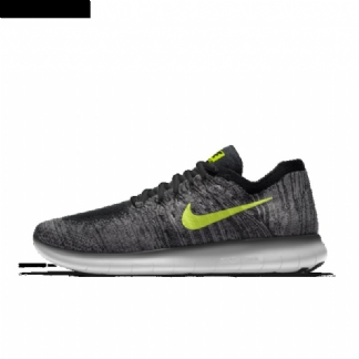 Juoksu Nike Free Rn Flyknit Miesten Black White Volt